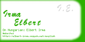 irma elbert business card